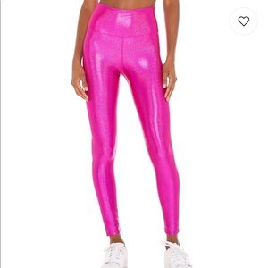 Beach Riot pink hologram legging